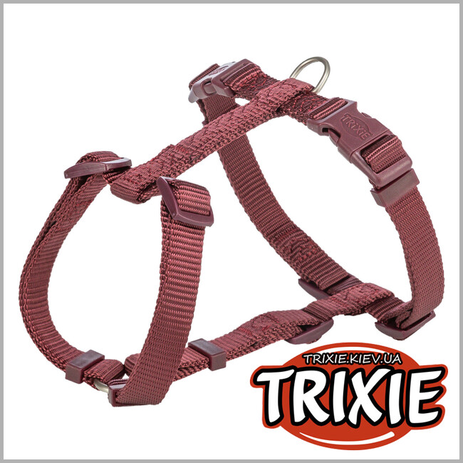 ТРІКСІ Україна - Шлея  для собак Trixie Premium H-harness L 60–87 см 25 мм бордова
