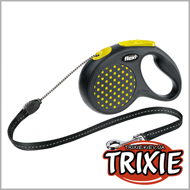 ТРИКСИ Украина - Флекси TRIXIE - DESIGN (5 м/до 12кг, желтый)