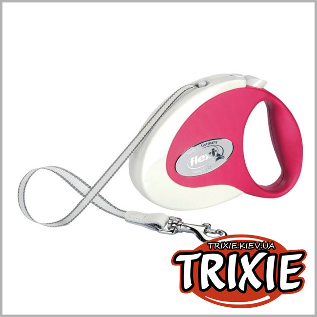 ТРИКСИ Украина - Рулетки TRIXIE COLLECTION (Размер:5м до 25кг, Цвет: белый\\\\красный)