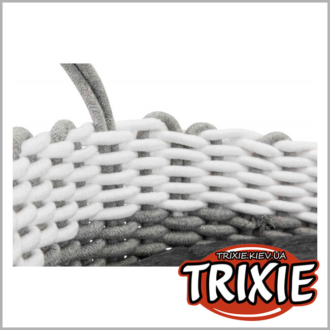 ТРИКСИ Украина - Корзина плетеная Nabouс TRIXIE c подушкой (45 см, серый/белый)