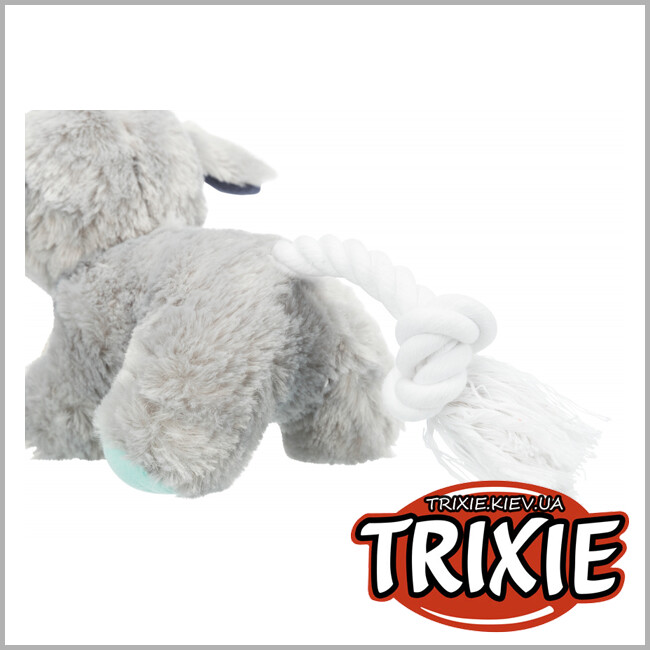 ТРИКСИ Украина - Собака  Trixie Junior Dog с канатом (плюш со звуком 24см)