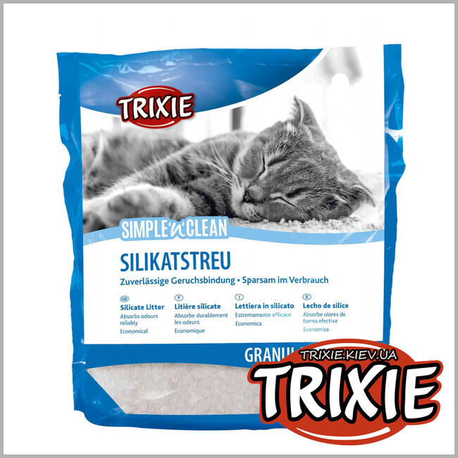ТРІКСІ Україна - Силикатний наповнювач Trixie Simple n Clean Silicate Litter (8L)