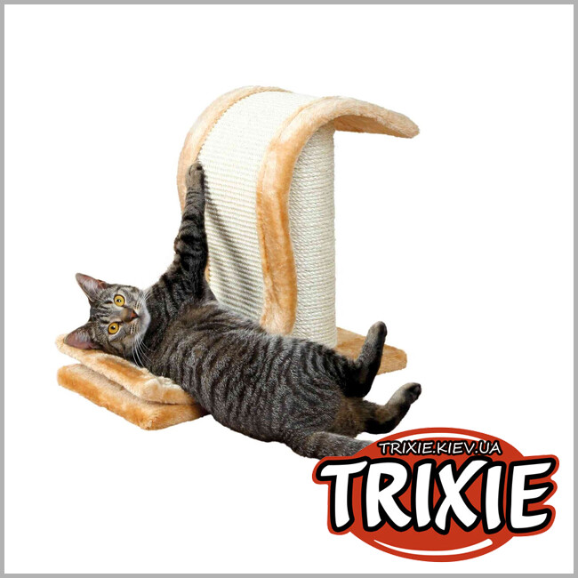 ТРІКСІ Україна - Дряпка-хвиля Trixie 4341 для котів Inca сизаль/плюш світло-коричнева 44х25х39 см
