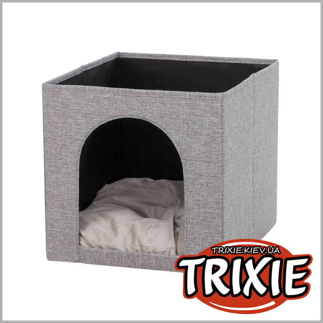 ТРИКСИ Украина - Лежак-пещера Trixie 44087 "Ella" для животных на полку, 33х33х37см, серый