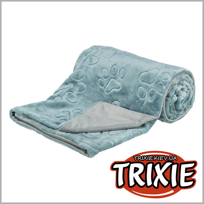 ТРИКСИ Украина - Одеяло для животных Trixie 376004 "Barry" (мягкий плюш), 100х75, синий/серый