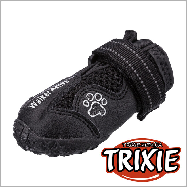 ТРИКСИ Украина - Защитные сапоги для собак Trixie 19465 "Walker Active" L, черный (2шт/уп)