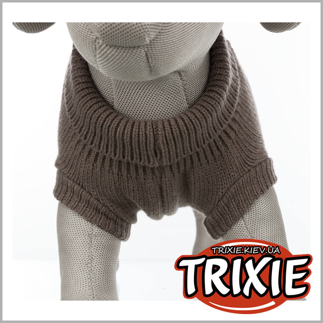 ТРИКСИ Украина - Пуловер для собак Trixie-Kenton ( акрил S - 34*44*40 серо-коричневый)