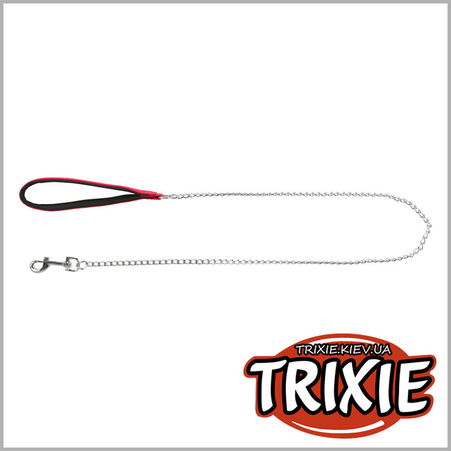 ТРИКСИ Украина - Поводок-цепь Trixie 14013 для животных с нейлоновой ручкой, XS-S: 1.10м/2.0мм, красный
