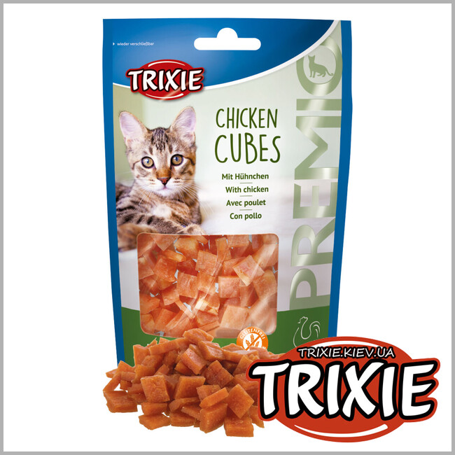 ТРИКСИ Украина - Лакомство для кошек Trixie 42706 PREMIO Chicken Cubes куриные кубики 50г