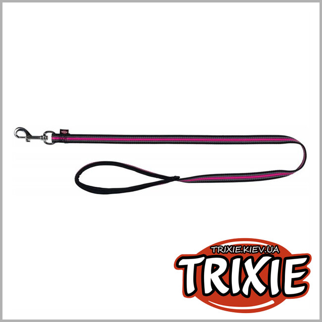 ТРИКСИ Украина - Поводок для собак “Fusion” Trixie (черный/розовый, нейлон S-L 1 м./17 мм)