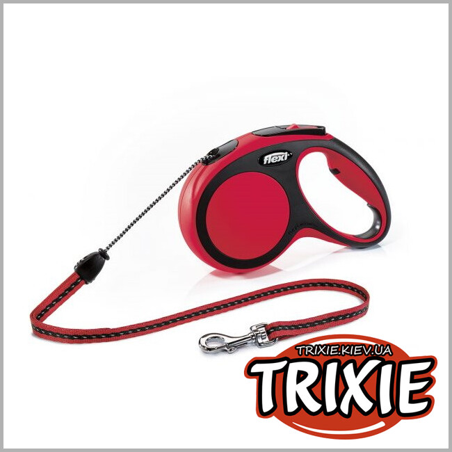 ТРИКСИ Украина - Флекси TRIXIE - New COMFORT (M: 5м/20кг, красный)
