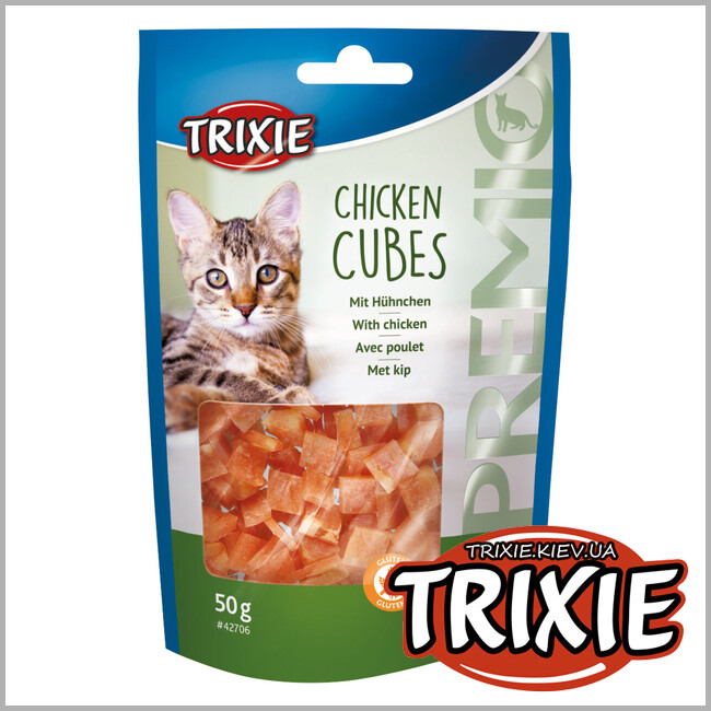 ТРИКСИ Украина - Лакомство для кошек Trixie 42706 PREMIO Chicken Cubes куриные кубики 50г