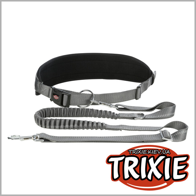 ТРИКСИ Украина - Пояс с поводком для средних и крупных собак Trixie Waist Belt with Leash (пояс 75-120 cm / длина 120--150cm)
