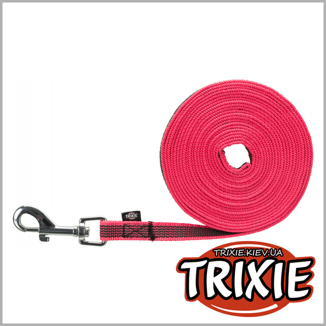 ТРИКСИ Украина - Поводок д/тренировок TRIXIE (Размер S-M: 5м/15мм, розовый)