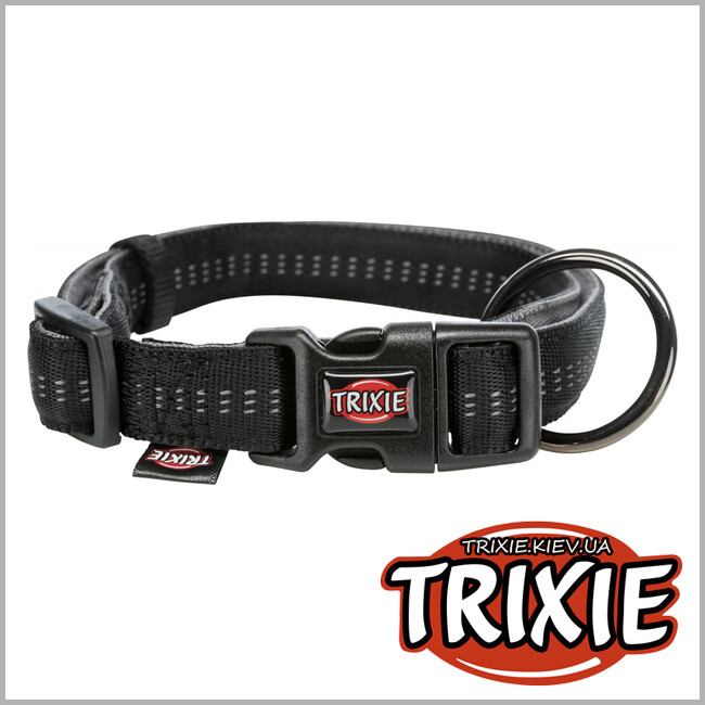 ТРИКСИ Украина - Ошейник Softline Elegance-TRIXIE (L-XL: 40-65см/25мм, черный/графит)