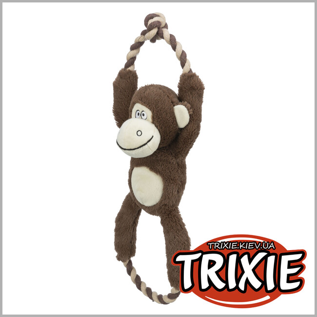 ТРИКСИ Украина - Игрушка Trixie 34720 для собак Обезьяна со звуком полиэстер/хлопок коричневый 40см