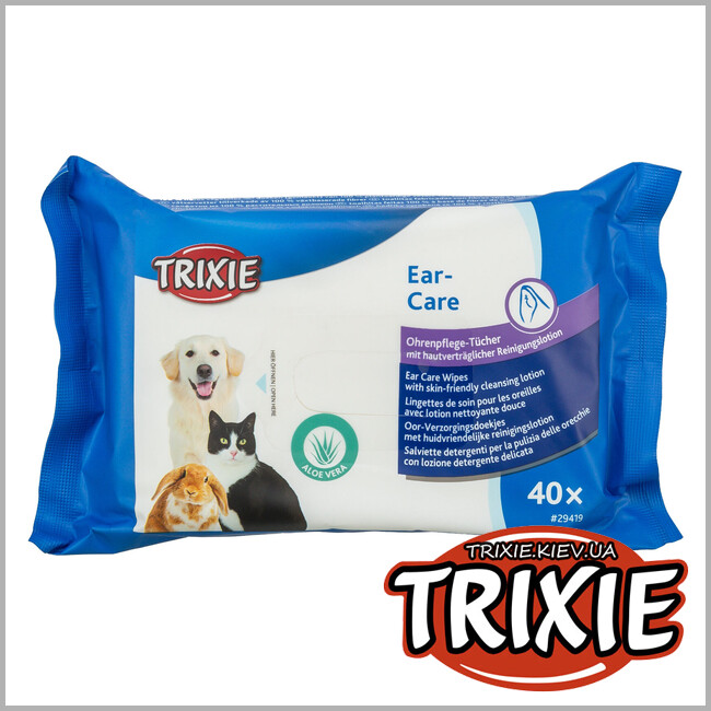 ТРИКСИ Украина - Очищающие салфетки для ухода за ушами Trixie 29419 (40шт/уп)
