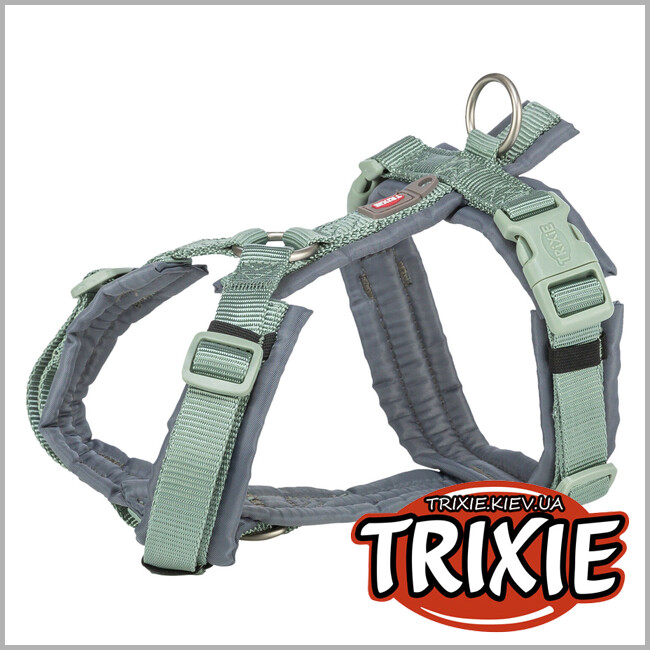ТРИКСИ Украина - Шлей для собак Trixie 1997134 "Premium trekking", S-M: 44-53см/20мм, шалфей/графит