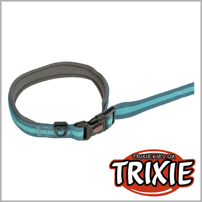 ТРИКСИ Украина - Поводок Trixie 12763 для пробежек, 1.33–1.80м/20мм, графит/папайа