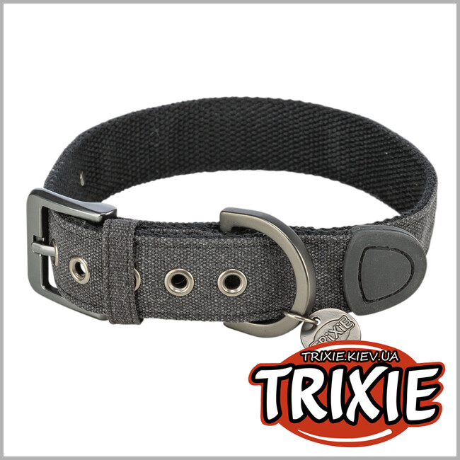 ТРИКСИ Украина - Ошейник для собак Trixie 1970401 CityStyle экстраширокий хлопок XS–S 25–32 см 25 мм черный