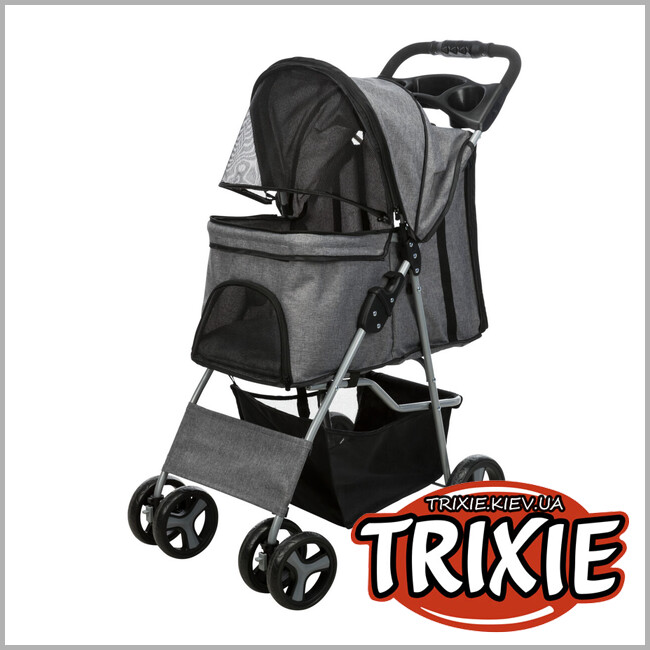 ТРИКСИ Украина - Коляска для животных Trixie 28959 "Buggy", 47х100х80см, 4.9кг, серый