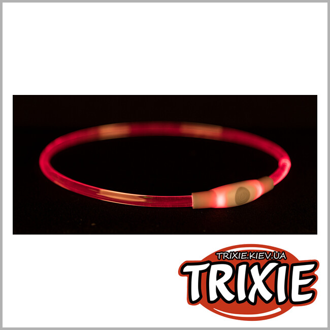 ТРИКСИ Украина - Светящийся ошейник Flash USB - TRIXIE  (L-XL: 65см/8мм, многоцветный)