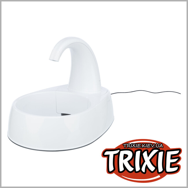 ТРИКСИ Украина - Поилка-фонтан Trixie 24444 Curved Stream для собак белая пластик 2,5 л 25х24,5х35 см