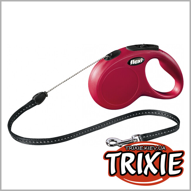 ТРИКСИ Украина - Флекси TRIXIE - New CLASSIC (S 5м. до 12кг. красный)