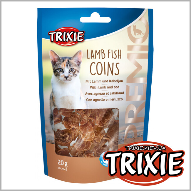 ТРИКСИ Украина - Лакомство Trixie Premio Lamb Fish Coins (ягненок + треска 20g)