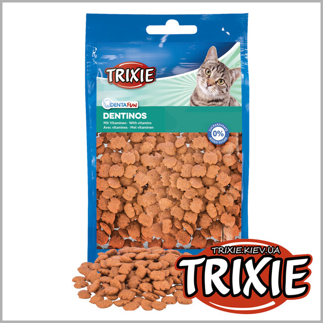 ТРИКСИ Украина - Дропсы лакомства для кошек Trixie 4266 Denta Fun Dentinos с витаминами 50г