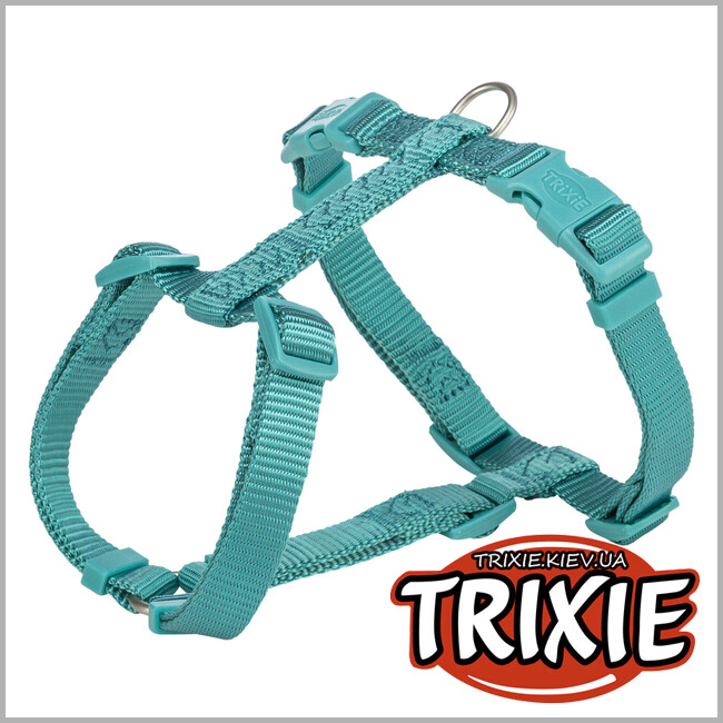 ТРІКСІ Україна - H-шлея для собак Trixie 204828 "Premium",XXS-XS: 20-32см/10мм, аква
