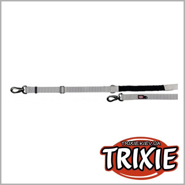 ТРИКСИ Украина - Поводок с амортизатором TRIXIE -  Experience(Размер:2.20–2.40м/20мм, Цвет:серебро )