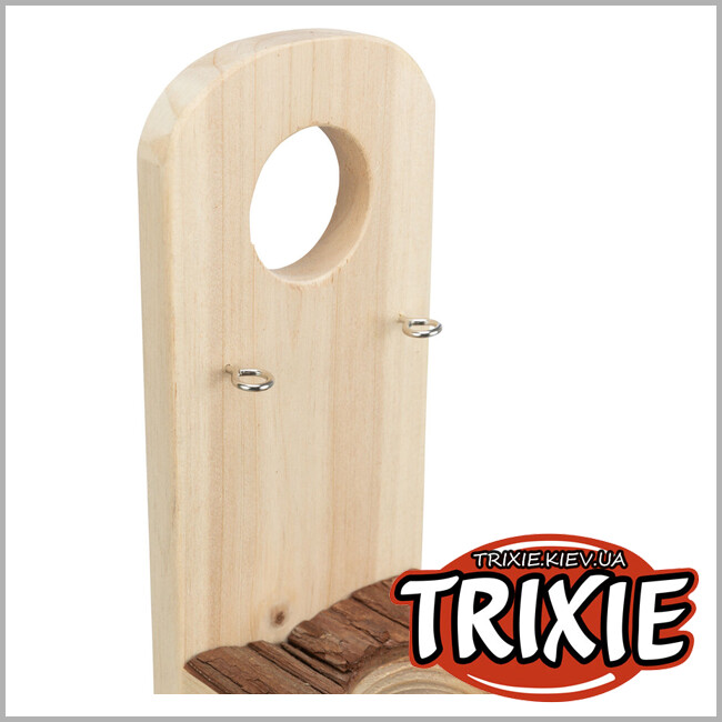 ТРИКСИ Украина - Держатель для поилки Trixie 62126 (дерево/кора), 18х30см