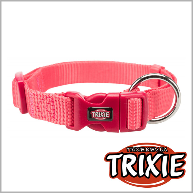 ТРИКСИ Украина - Ошейник Premium-TRIXIE нейлон (S–M: 30–45см/15мм, коралл)