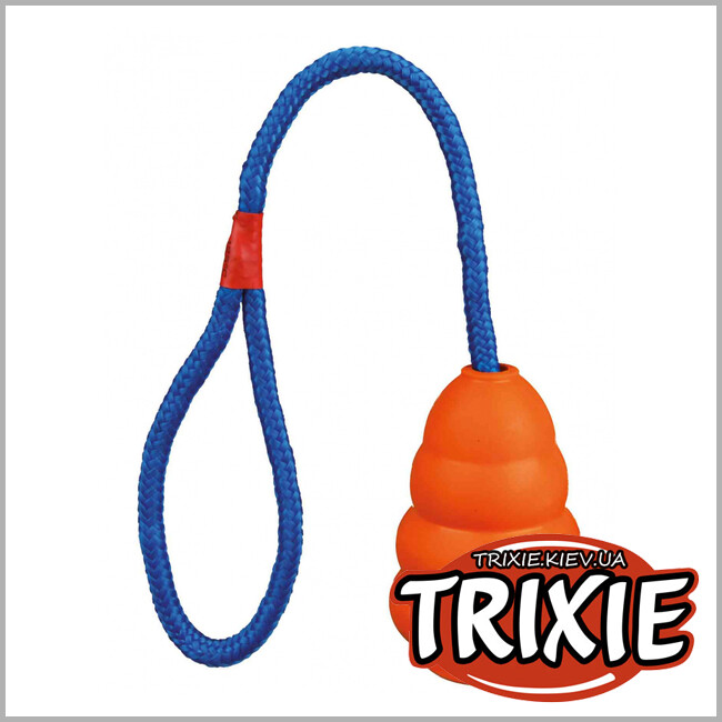 ТРИКСИ Украина - Резиновая груша на веревке для собак TRIXIE  (8 см/30 см)