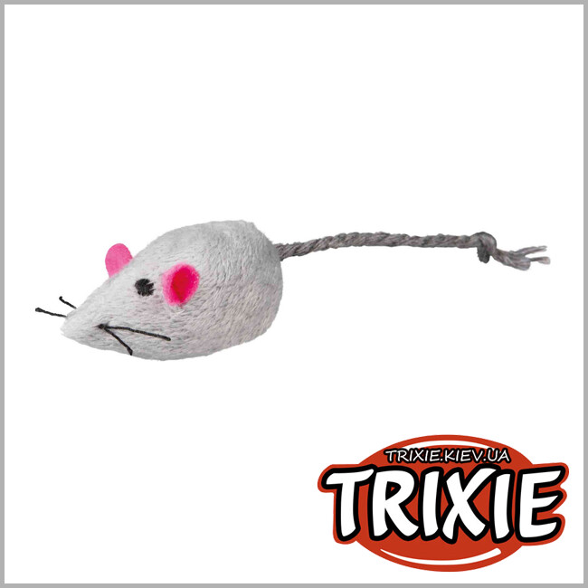 ТРІКСІ Україна - Плюшеві миші сірі TRIXIE (білі, 5 см, 160 шт.)