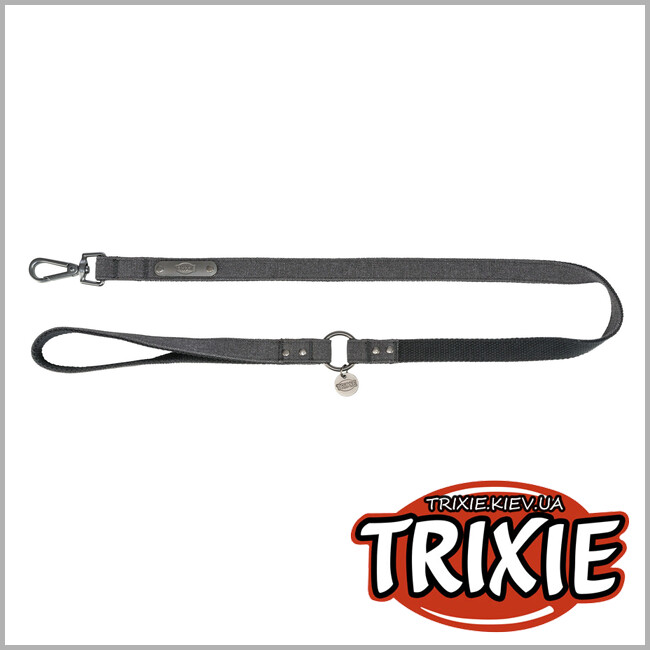 ТРИКСИ Украина - Поводок для собак Trixie 1970101 CityStyle хлопок M–L 1 м 20 мм черный