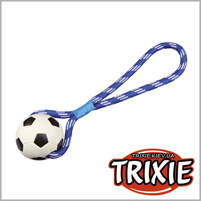 ТРИКСИ Украина - Футбольный мяч на петле для собак TRIXIE (Длина: 8см/35см)