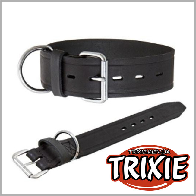 ТРИКСИ Украина - Ошейник Active-Trixie для собак, натуральная кожа, со стразами (38-45cм х 30мм, чёрный)