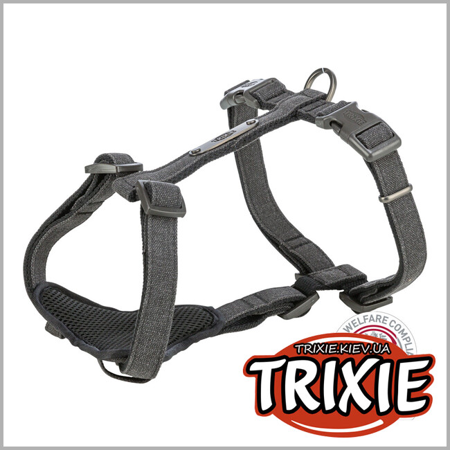 ТРИКСИ Украина - H-шлей для собак Trixie 1969601 "CityStyle" (хлопок), XS-S: 30-44см/10мм, черный