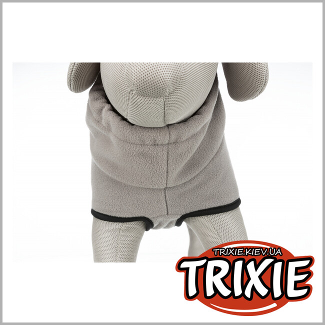 ТРИКСИ Украина - Водоотталкивающее пальто из флиса Trixie Grenoble (серый, S, 48*44-70*40 cm)
