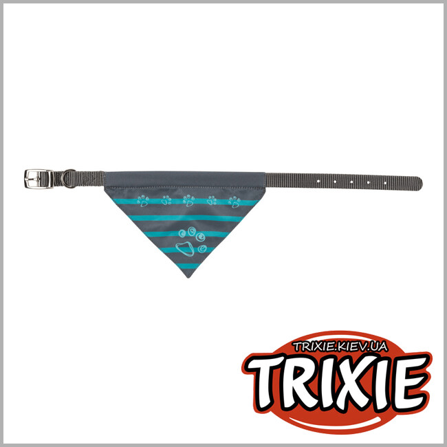 ТРИКСИ Украина - Ошейник с косынкой TRIXIE (нейлон, M: 37–47см/20мм, графит)