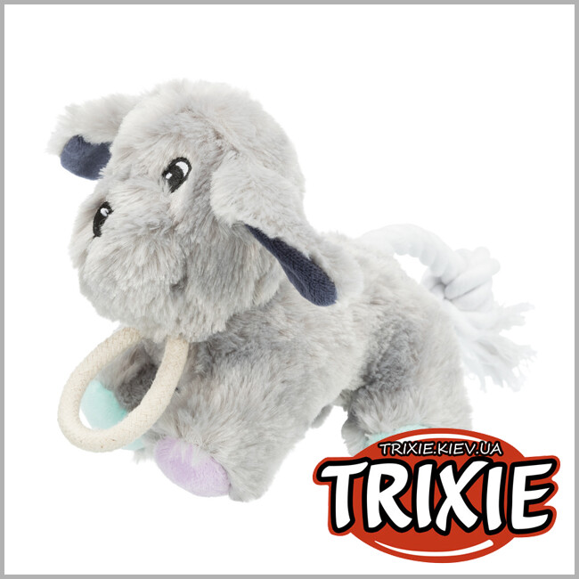 ТРИКСИ Украина - Собака  Trixie Junior Dog с канатом (плюш со звуком 24см)