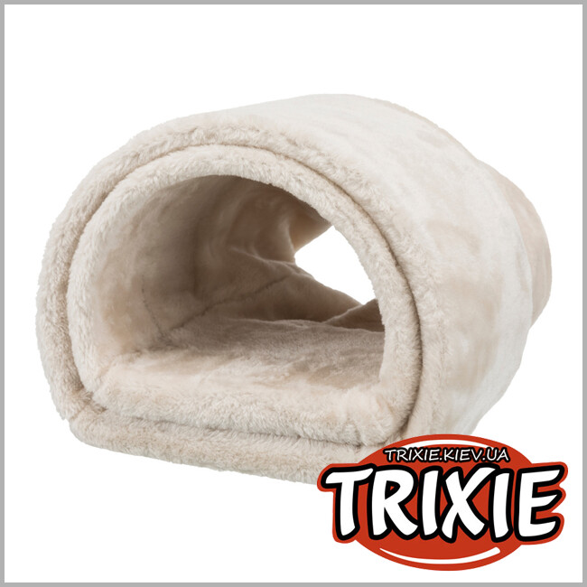 ТРИКСИ Украина - Мягкое место тоннель для кролика TRIXIE  (бежевый плюш 27*21*80 см)