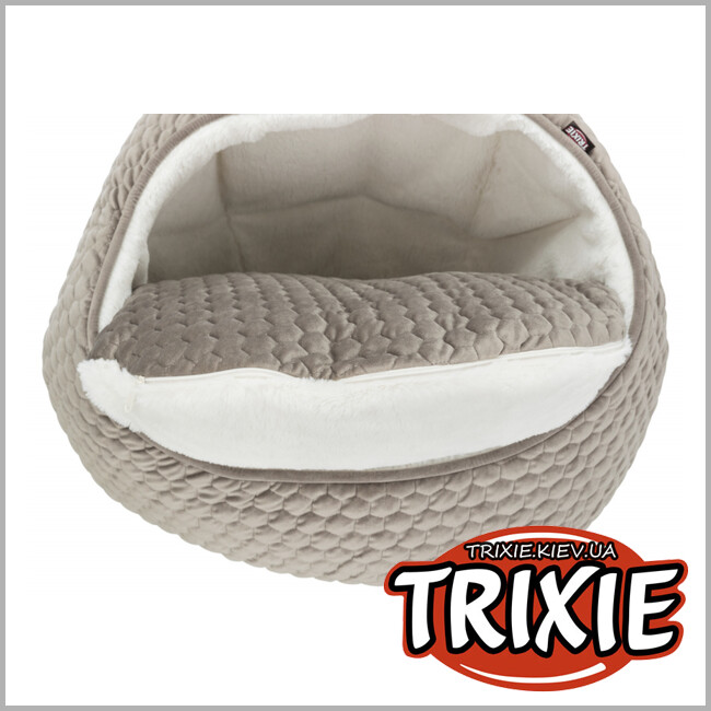 ТРИКСИ Украина - Лежак пещера Trixie Livia (плюш 45*33см серо-коричневый / кремовый)