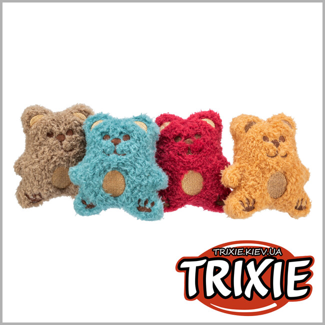 ТРІКСІ Україна - Іграшка для котів Trixie 45664 Ведмідь плюшевий з котячою м'ятою 8 см блакитний