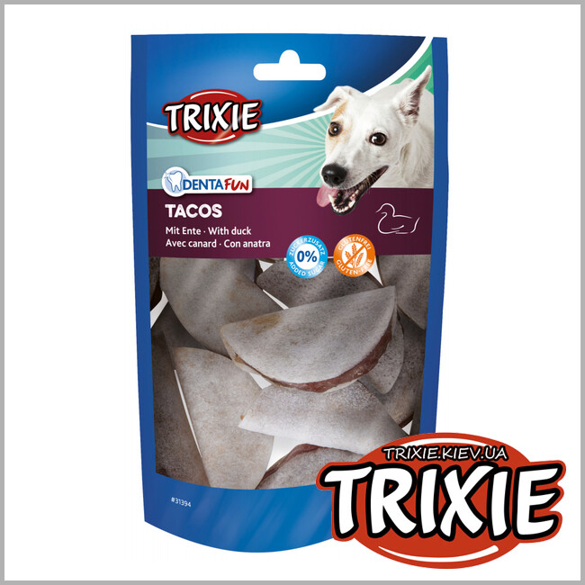ТРИКСИ Украина - Тако Trixie Denta Fun Duck Tacos (утка, 5.5см/ 100g)