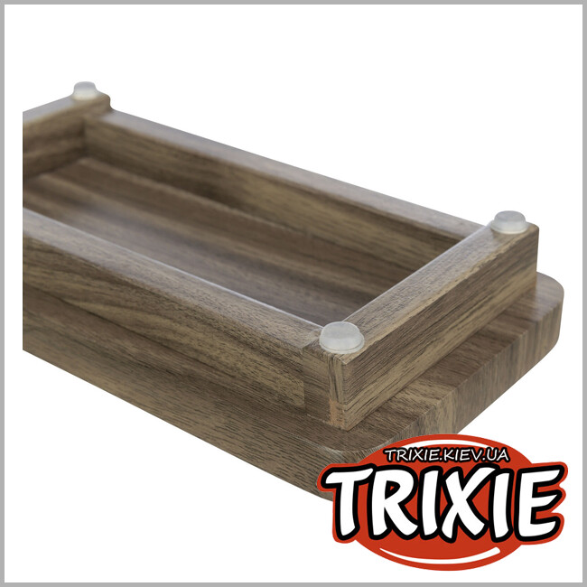 ТРИКСИ Украина - Миски на подставке "CityStyle" Trixie 24824 (керамика/МДФ, 2х0,4л/12х12 см/30х4х15 см), белый