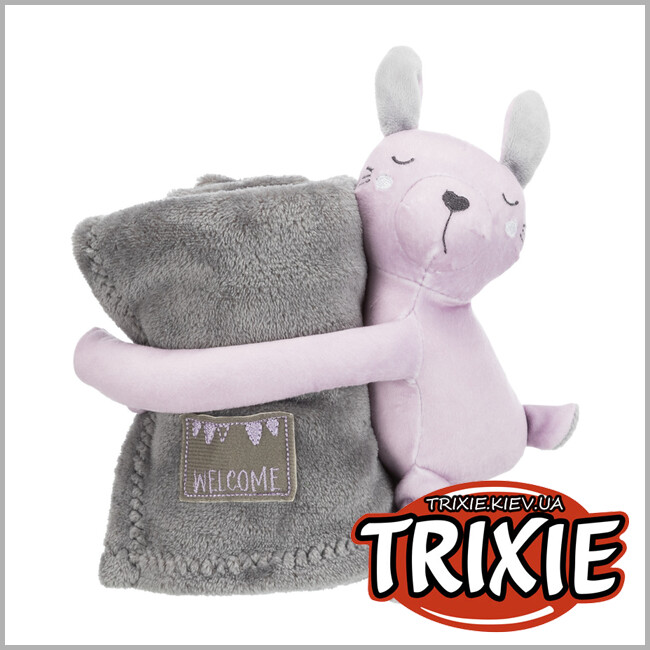 ТРИКСИ Украина - Набор коврик / мишка Trixie  Junior (плюш 75*50см серый/сиренев)