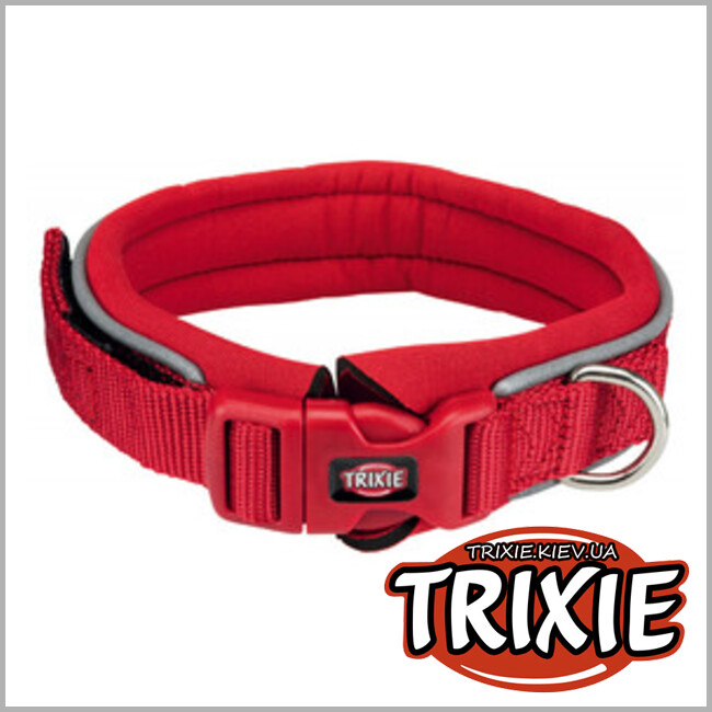 ТРИКСИ Украина - Ошейник TRIXIE Premium с неопреновой подкладкой ( L–XL: 55–61см/30мм, красный)
